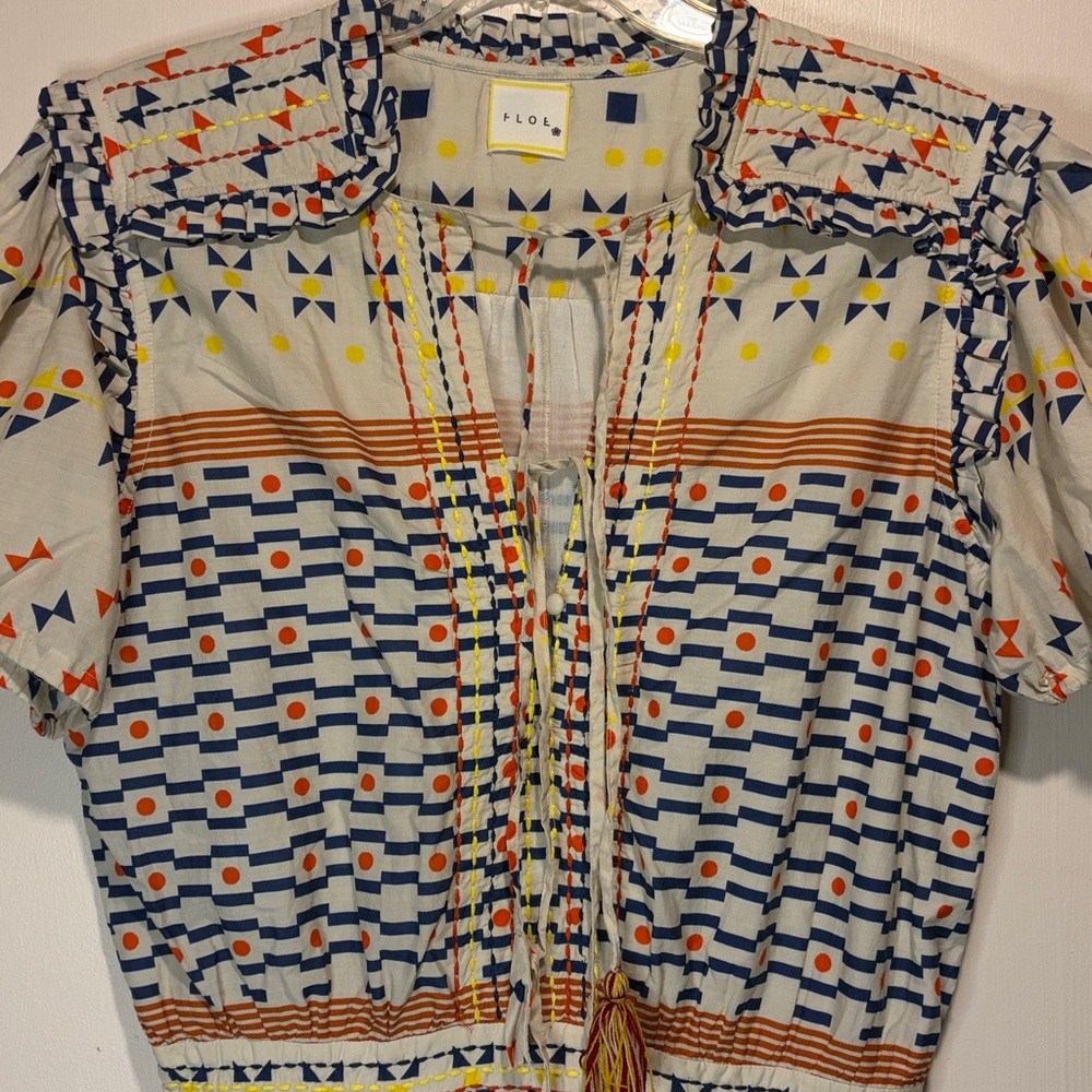 Floe- Vibrant Geometric Patterned Ruffle Tassle B… - image 3